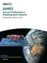 Journal cover with image of earth with simulation model superimposed on lower half