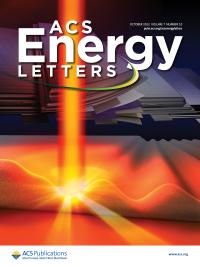 Journal cover ACS Letters with vertical ornage beam hitting wavy surface