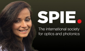 photo of Regina Soufli and SPIE logo