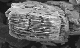 Ordinary kaolinite under an electron microscope.