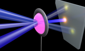 Graphic of laser beams combining
