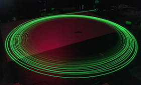 A defect-free stretch of fiber co-doped with erbium (Er) and ytterbium (Yb).