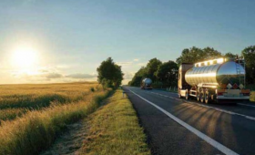 Tanker truck on highway
