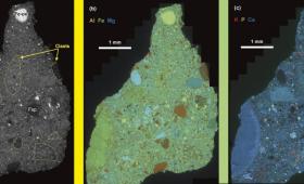 Backscattered scanning electron microscope image of meteorite