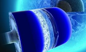 Artist's conception of liquid water under extreme compression