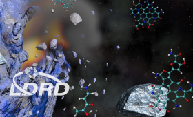 Artist's conception of comet and organic molecular formulae