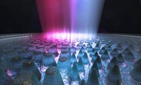 Artist’s rendition of cone-shaped nanostructures