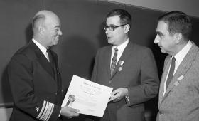 From left: George Russell, Harold Brown and Edward Teller. 