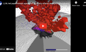 Screen capture of animation of spacecraft hitting a surface