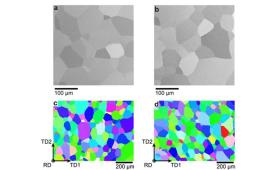 Four square images of polygonal metal grains