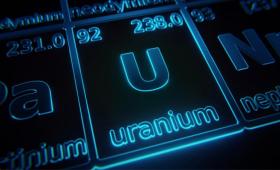 Image of uranium listing on periodic table