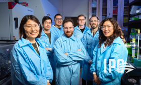 LLNL’s rare-earth element biomining research team in their lab, left to right: Yongqin Jiao, Patrick Diep, Ziye Dong, Jeremy Seidel, Gauthier Deblonde, Dan Park and Christina Kang-Yun.