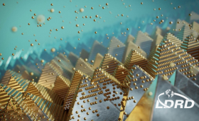 An illustration of quantum dots as they are deposited on a textured surface.