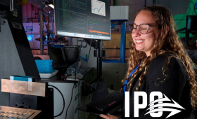 Lawrence Livermore staff scientist and polymer chemist Johanna Schwartz leads the team for the SPOC (Studying-Polymers-On a-Chip) platform, one of six R&D 100 awards LLNL won this year. (Image: Garry McLeod/LLNL)