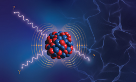 Image of atomic nuclei structure resulting form an experiment at the Facility for Rare Isotope Beams. 